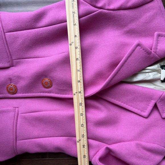 J Crew Lexington Thick Wool 2 Button Blazer Jacket Pink Size 0 Enameled Buttons - Picture 8 of 11